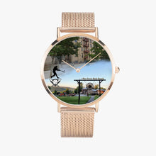 Charger l'image dans la galerie, Personalized Memorial Watch : Unisex Ultra-Slim (in silver, gold & black metal bands)