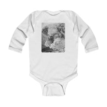Charger l'image dans la galerie, "Joey" Koala Fine Art Infant Long Sleeve Onesie (B&W design)- Australian Disaster Relief - ARTSY STYLE