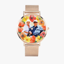 Charger l'image dans la galerie, Vacay Couple w Tropical flowers. Fashion Ultra-thin Stainless Steel Quartz Watch (With Indicators) - ARTSY STYLE
