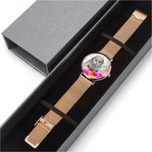 Load image into Gallery viewer, SAMPLE Baby image on colorful background. In 3 Sizes. Fashion Ultra-thin Stainless Steel Quartz Watch (With Indicators)