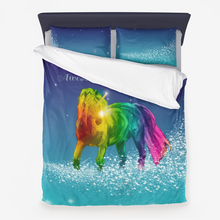 Load image into Gallery viewer, Magical Rainbow Pony Unicorn Duvet Cover - ARTSY STYLE