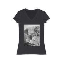 Charger l'image dans la galerie, Fine Art Mother and Joey Koala Painting - Women's Jersey Short Sleeve V-Neck Tee - ARTSY STYLE