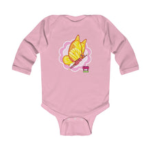 Load image into Gallery viewer, Infant Long Sleeve Bodysuit with Super B! The Try, Try Butterfly & tissue! - ARTSY STYLE