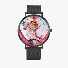 Charger l'image dans la galerie, 170. Contexte "Cœur biseauté" Contexte: Montre à quartz ultra-mince (avec indicateurs) Biseauté Heart & Rose