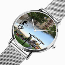 Charger l'image dans la galerie, Personalized Memorial Watch : Unisex Ultra-Slim (in silver, gold & black metal bands)