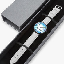 Charger l'image dans la galerie, "Blues Hues" : Ultra-Thin Leather Strap Quartz Watch (Black With Indicators)