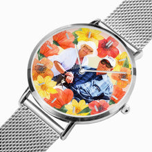 Charger l'image dans la galerie, Vacay Couple w Tropical flowers. Fashion Ultra-thin Stainless Steel Quartz Watch (With Indicators) - ARTSY STYLE