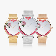Charger l'image dans la galerie, 156. Watches of Love New Stylish Ultra-Thin Quartz Watch (With Indicators) Beveled Heart & Rose - ARTSY STYLE