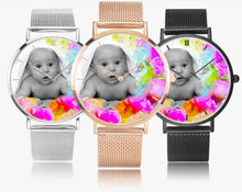 Charger l'image dans la galerie, 170. Montres d'amour Baby Rainbow - Montre à quartz en acier inoxydable ultra-mince (avec indicateurs)