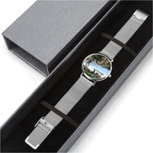 Cargar imagen en el visor de la galería, Personalized Memorial Watch : Unisex Ultra-Slim (in silver, gold &amp; black metal bands)
