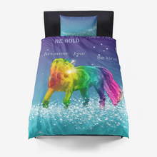 Cargar imagen en el visor de la galería, Magical Rainbow Pony Unicorn Duvet Cover - ARTSY STYLE
