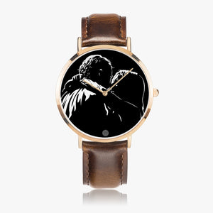 Lady G & Brad 1-27 Hot Selling Ultra-Thin Leather Strap Quartz Watch (Rose Gold) - ARTSY STYLE