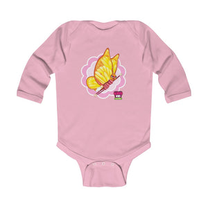 Infant Long Sleeve Bodysuit with Super B! The Try, Try Butterfly & tissue! - ARTSY STYLE