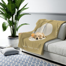Load image into Gallery viewer, Sherpa Doggie Fleece Blanket &quot;Dogs Make Our Lives Whole&quot; 50x60&quot;
