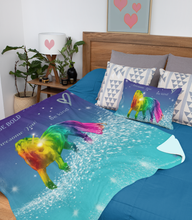Cargar imagen en el visor de la galería, Magical Rainbow Unicorn Velveteen Plush Blanket - ARTSY STYLE
