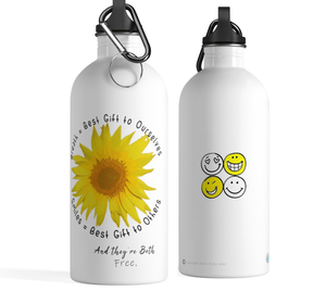 Uplifting Sunflower & Smiles Stainless Steel Water Bottle - ARTSY STYLE