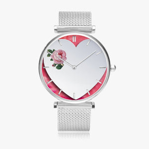 156. Watches of Love New Stylish Ultra-Thin Quartz Watch (With Indicators) Beveled Heart & Rose - ARTSY STYLE