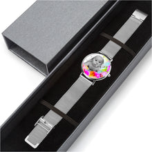 Load image into Gallery viewer, SAMPLE Baby image on colorful background. In 3 Sizes. Fashion Ultra-thin Stainless Steel Quartz Watch (With Indicators)
