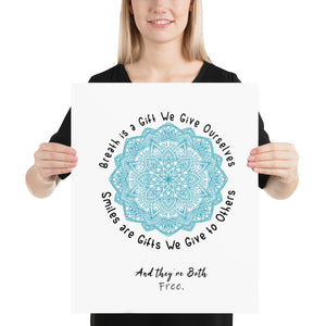 Breath and Smile Poster: 3 Sizes - ARTSY STYLE