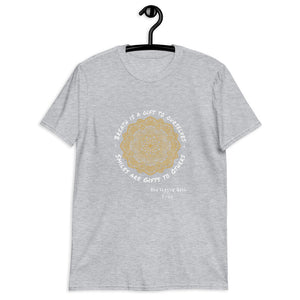 Short-Sleeve Unisex T-Shirt - Yoga Shirt for Adult or Teen. Mind/Body/Spirit Reminder! - ARTSY STYLE